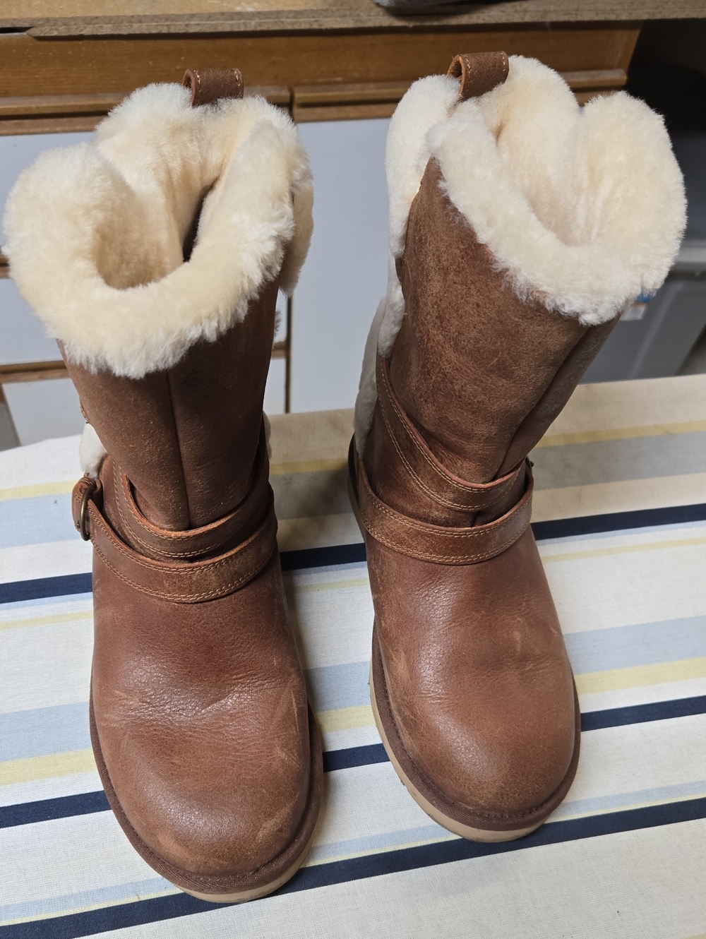 UGG Chestnut Brown Shearling-Lined Mid-Calf Boots